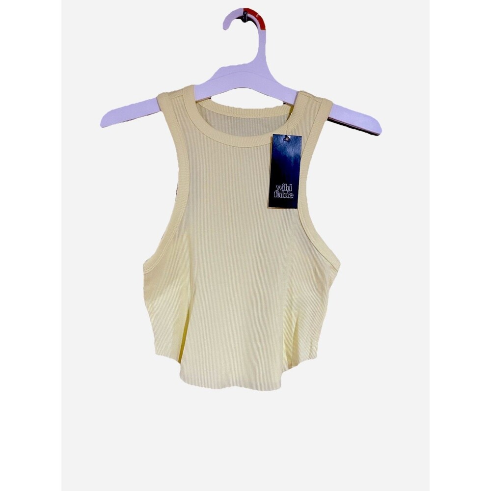 Wild Fable Tiny Tank Top – Yellow Ribbed Crop – Size Small - Picture 3 of 7